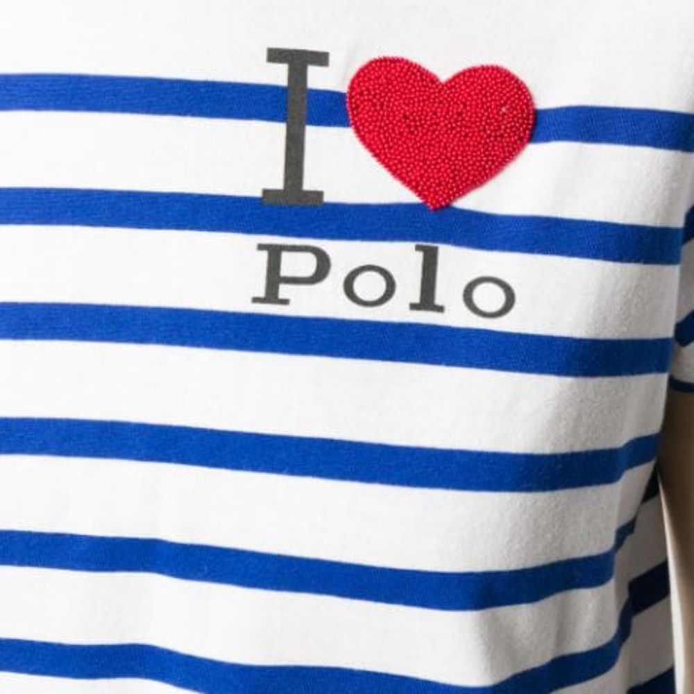 HTF Polo t-shirt with puffy beaded ❤️